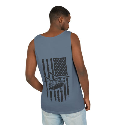 Chinook Helicopter Flag Tank Top — Vintage USA Rescue Chopper Design