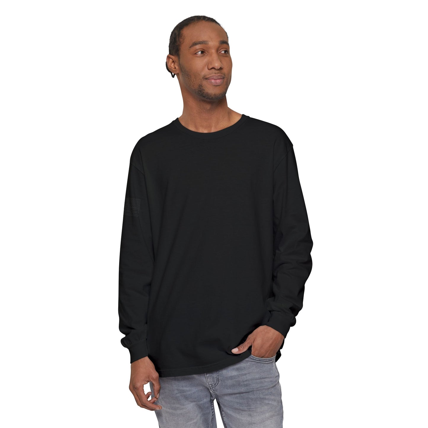Chinook Helicopter American Flag Long Sleeve Tee