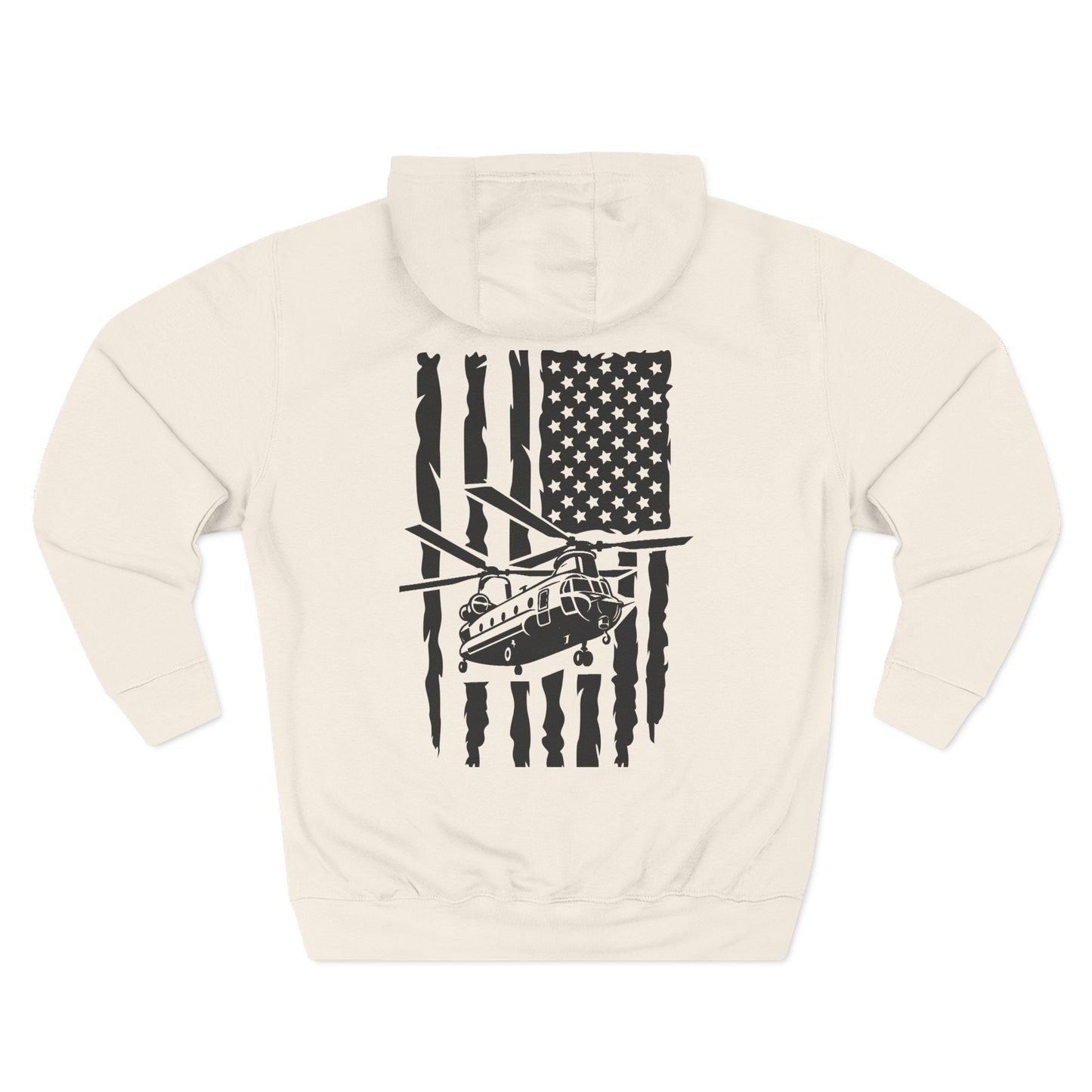 Military Helicopter Hoodie — Tactical CH-47 Chinook Flag Design