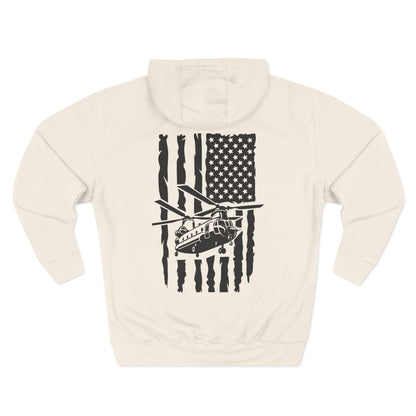 Military Helicopter Hoodie — Tactical CH-47 Chinook Flag Design