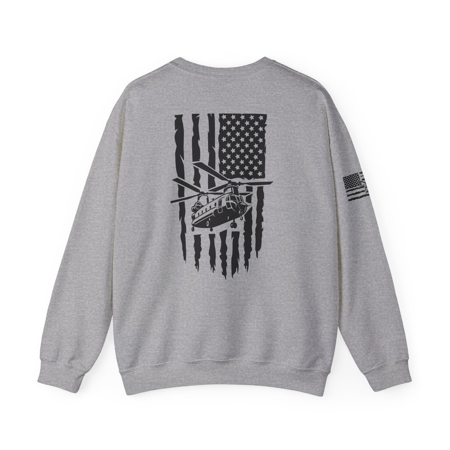 Chinook Helicopter American Flag Crewneck Sweatshirt – Chopper Design