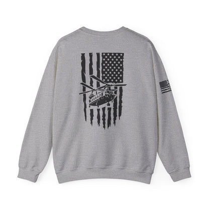 Chinook Helicopter American Flag Crewneck Sweatshirt – Chopper Design