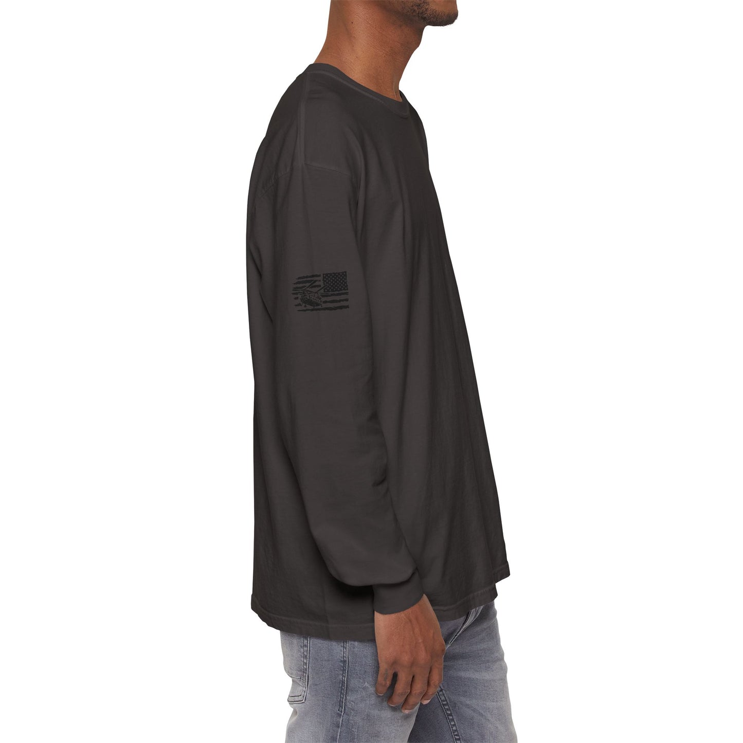 Chinook Helicopter American Flag Long Sleeve Tee