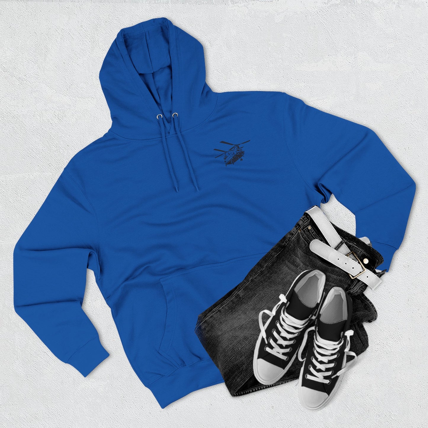 Military Helicopter Hoodie — Tactical CH-47 Chinook Flag Design