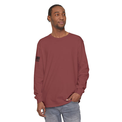Chinook Helicopter American Flag Long Sleeve Tee