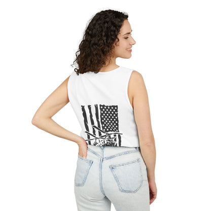 Chinook Helicopter Flag Tank Top — Vintage USA Rescue Chopper Design