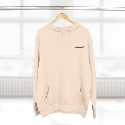 Helicopter Rescue Hoodie — Vintage American Flag Airlift Graphic