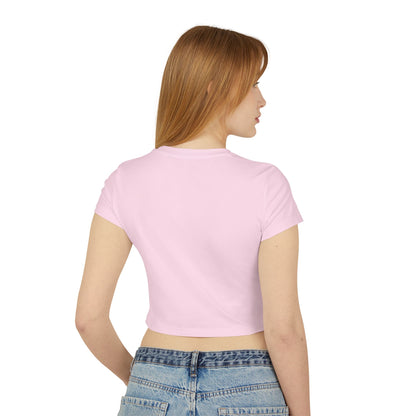 Women's Crop Tee — Distressed American Flag with Chinook Helicopter