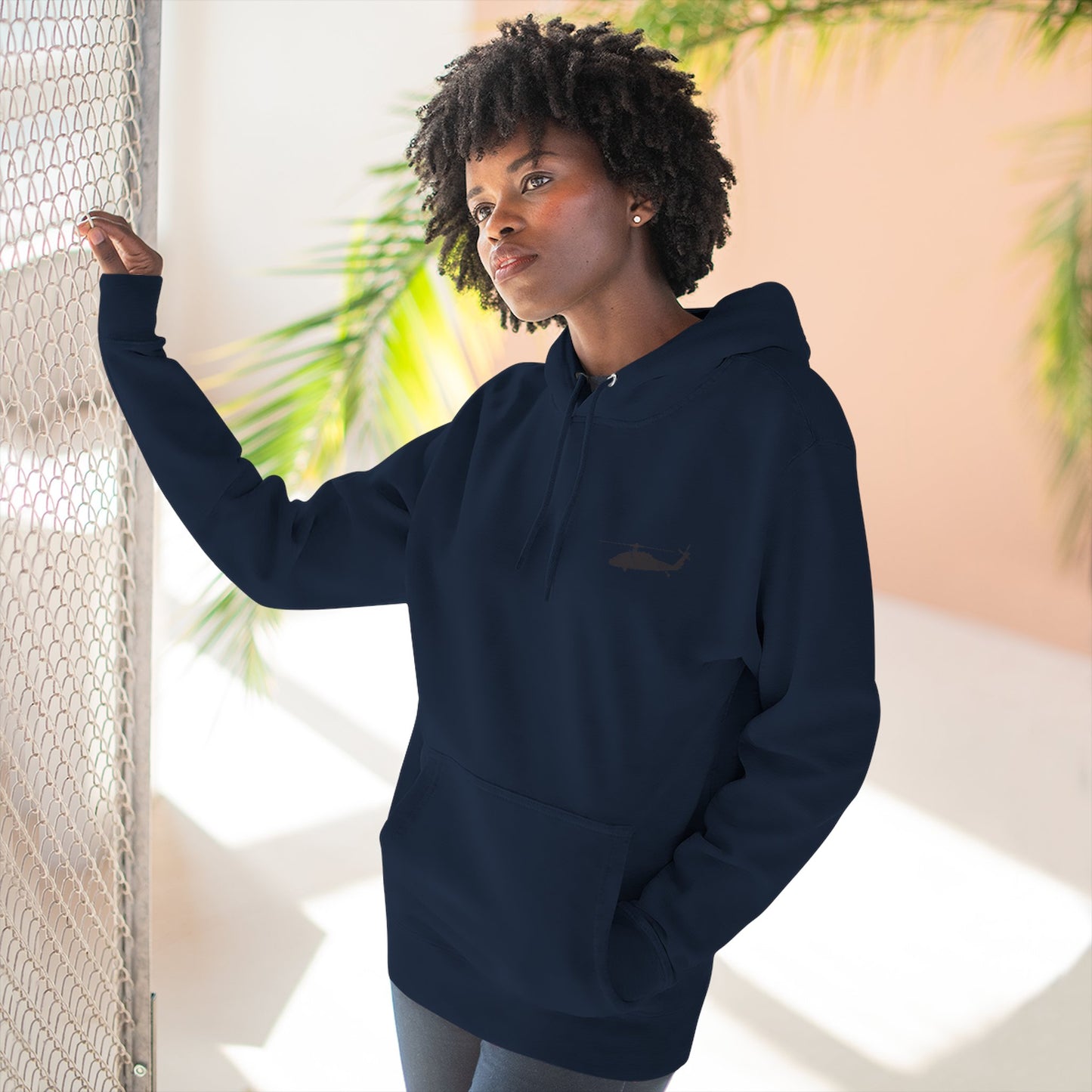 Helicopter Rescue Hoodie — Vintage American Flag Airlift Graphic