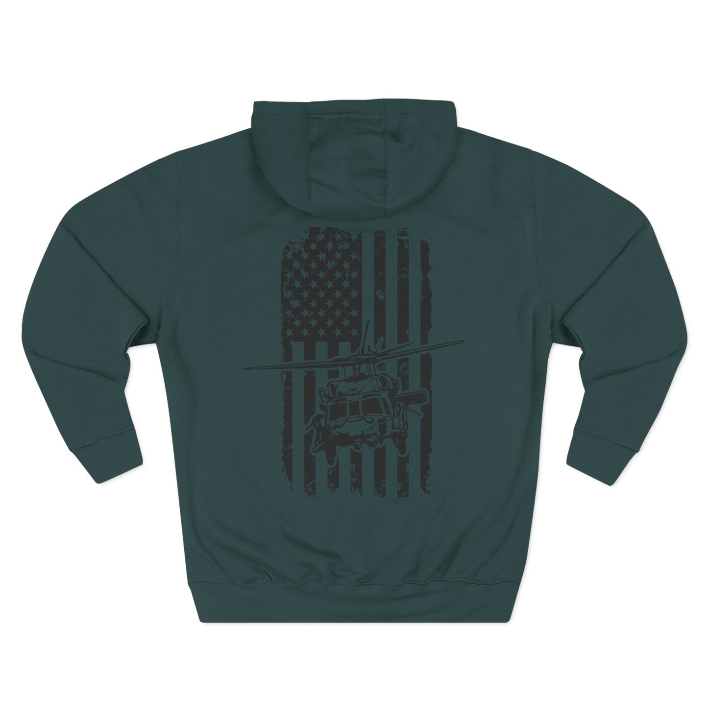Helicopter Rescue Hoodie — Vintage American Flag Airlift Graphic