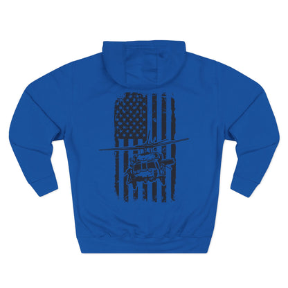 Helicopter Rescue Hoodie — Vintage American Flag Airlift Graphic