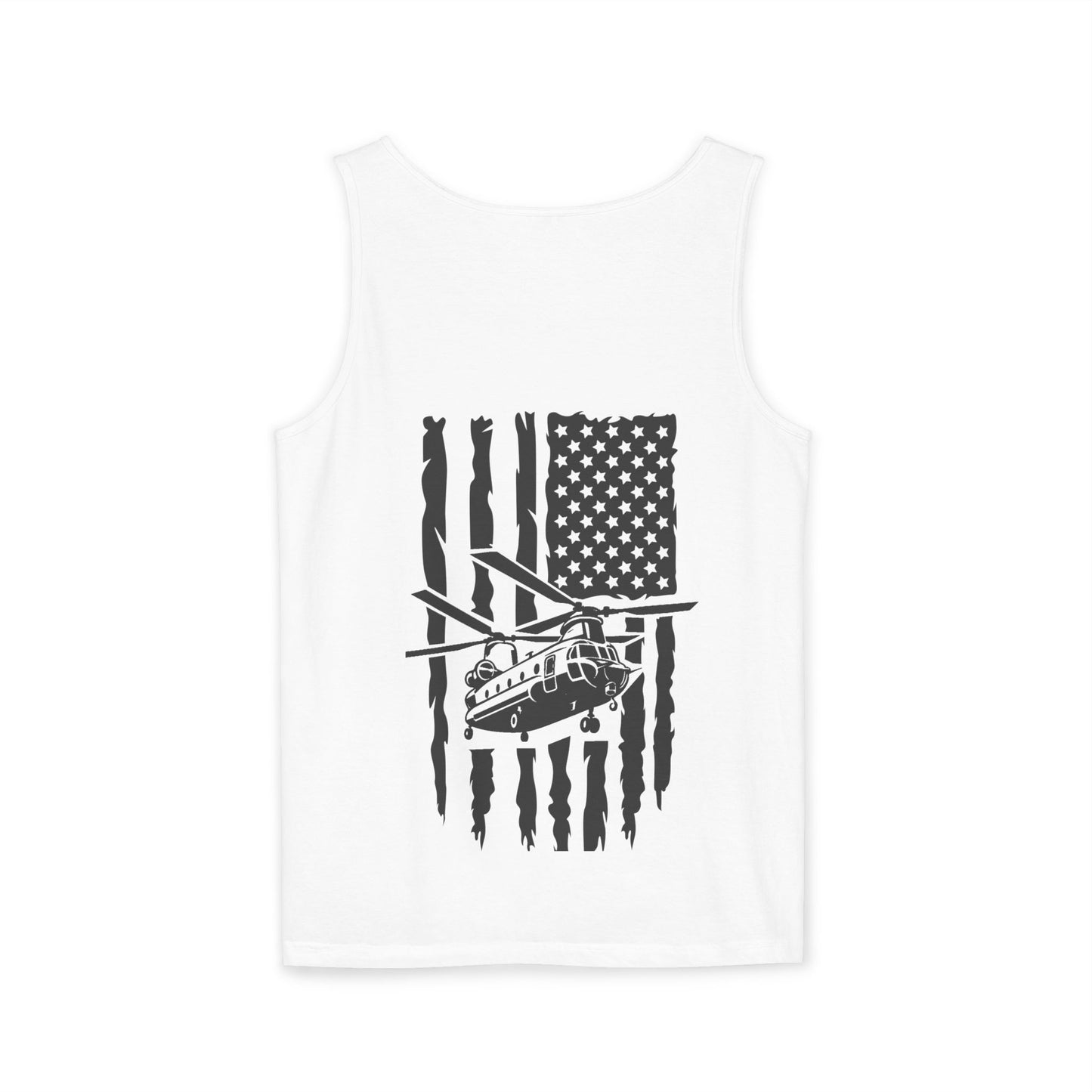 Chinook Helicopter Flag Tank Top — Vintage USA Rescue Chopper Design
