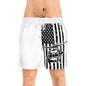American Flag Blackhawk Helicopter Swim Shorts — Patriotic Military Beach Trunks