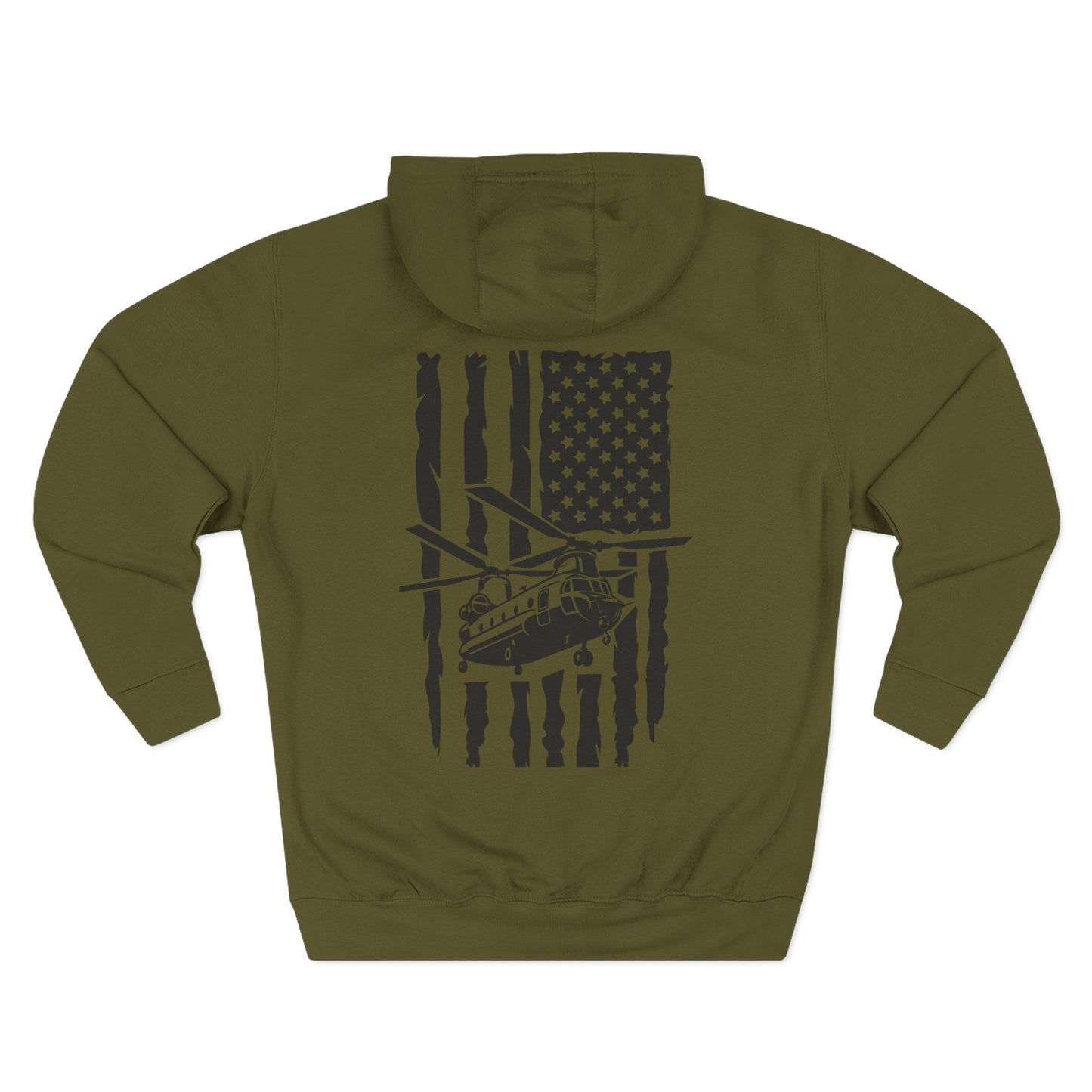 Military Helicopter Hoodie — Tactical CH-47 Chinook Flag Design