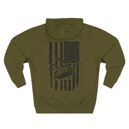Military Helicopter Hoodie — Tactical CH-47 Chinook Flag Design