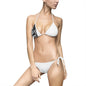 Black & White Abstract Triangle Bikini — Women's Tie-Side Swimsuit