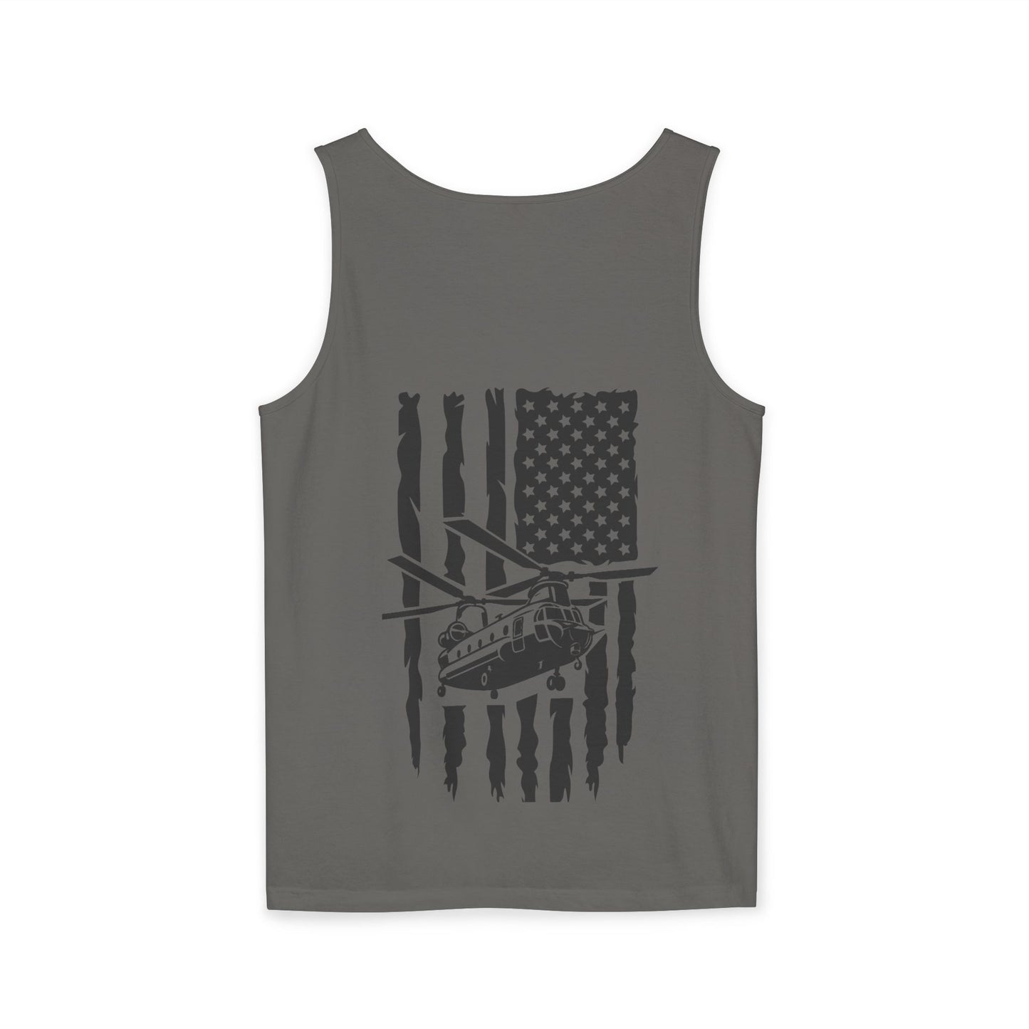 Chinook Helicopter Flag Tank Top — Vintage USA Rescue Chopper Design