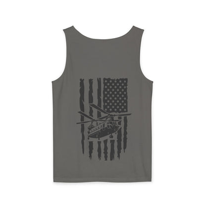 Chinook Helicopter Flag Tank Top — Vintage USA Rescue Chopper Design