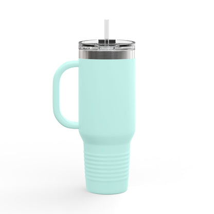 40oz Insulated Travel Mug — American Flag with Chinook Helicopter Graphic