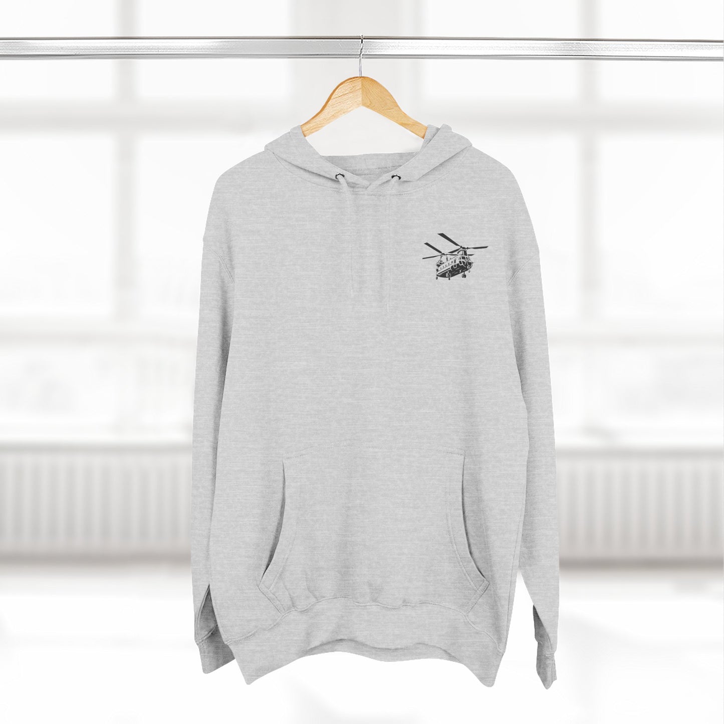 Military Helicopter Hoodie — Tactical CH-47 Chinook Flag Design
