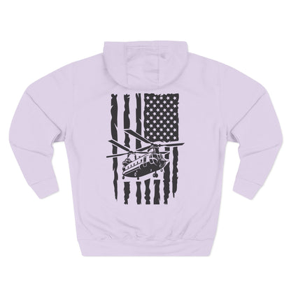 Military Helicopter Hoodie — Tactical CH-47 Chinook Flag Design