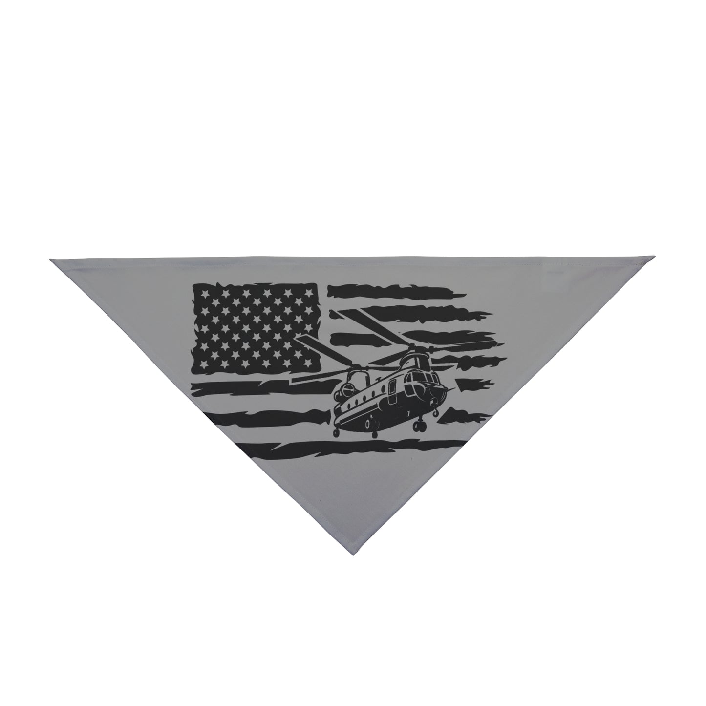 American Flag Chinook Helicopter Pet Bandana — Patriotic Dog & Cat Accessory