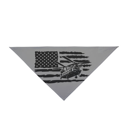 American Flag Chinook Helicopter Pet Bandana — Patriotic Dog & Cat Accessory