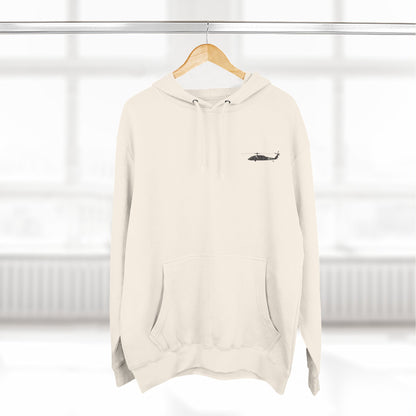 Helicopter Rescue Hoodie — Vintage American Flag Airlift Graphic
