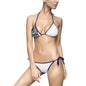 Black & White Abstract Triangle Bikini — Women's Tie-Side Swimsuit