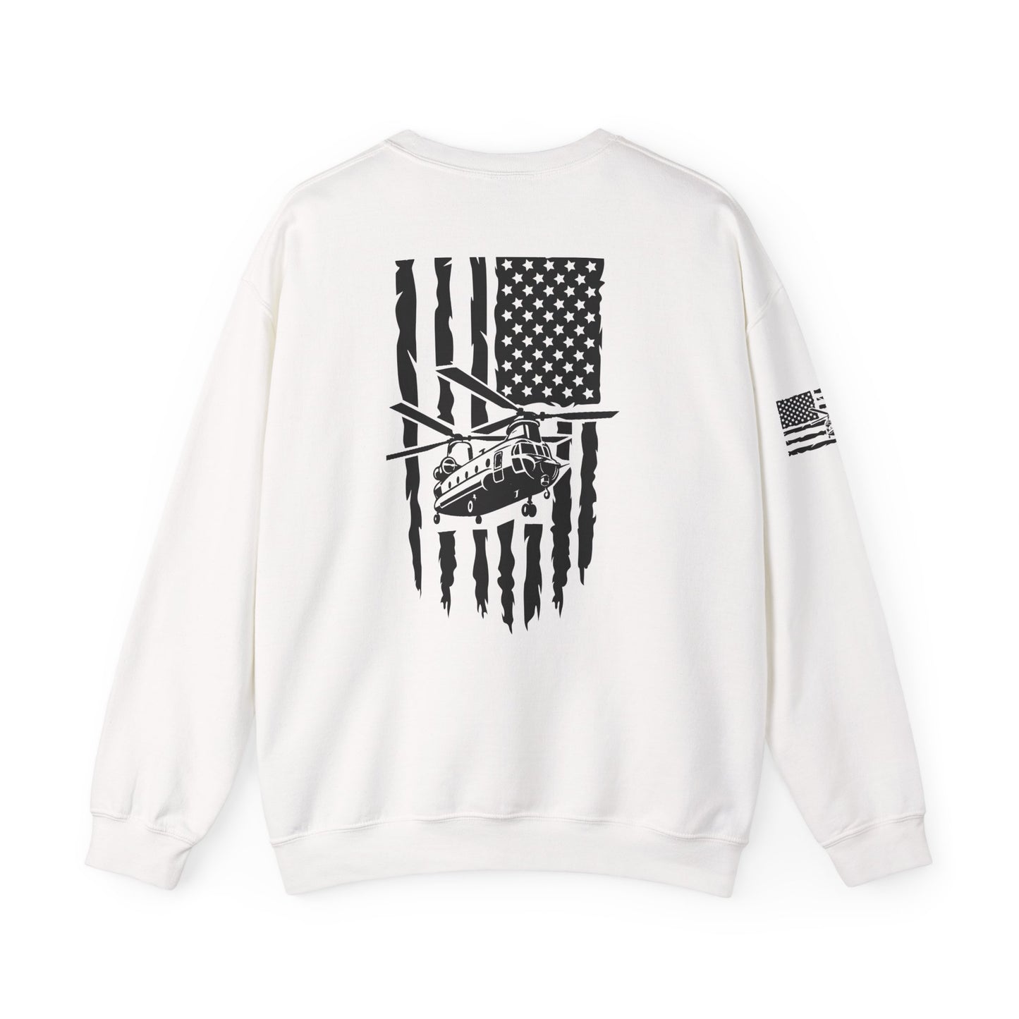 Chinook Helicopter American Flag Crewneck Sweatshirt – Chopper Design