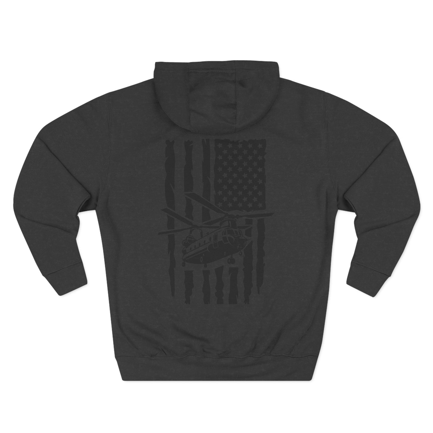 Military Helicopter Hoodie — Tactical CH-47 Chinook Flag Design