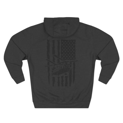 Military Helicopter Hoodie — Tactical CH-47 Chinook Flag Design