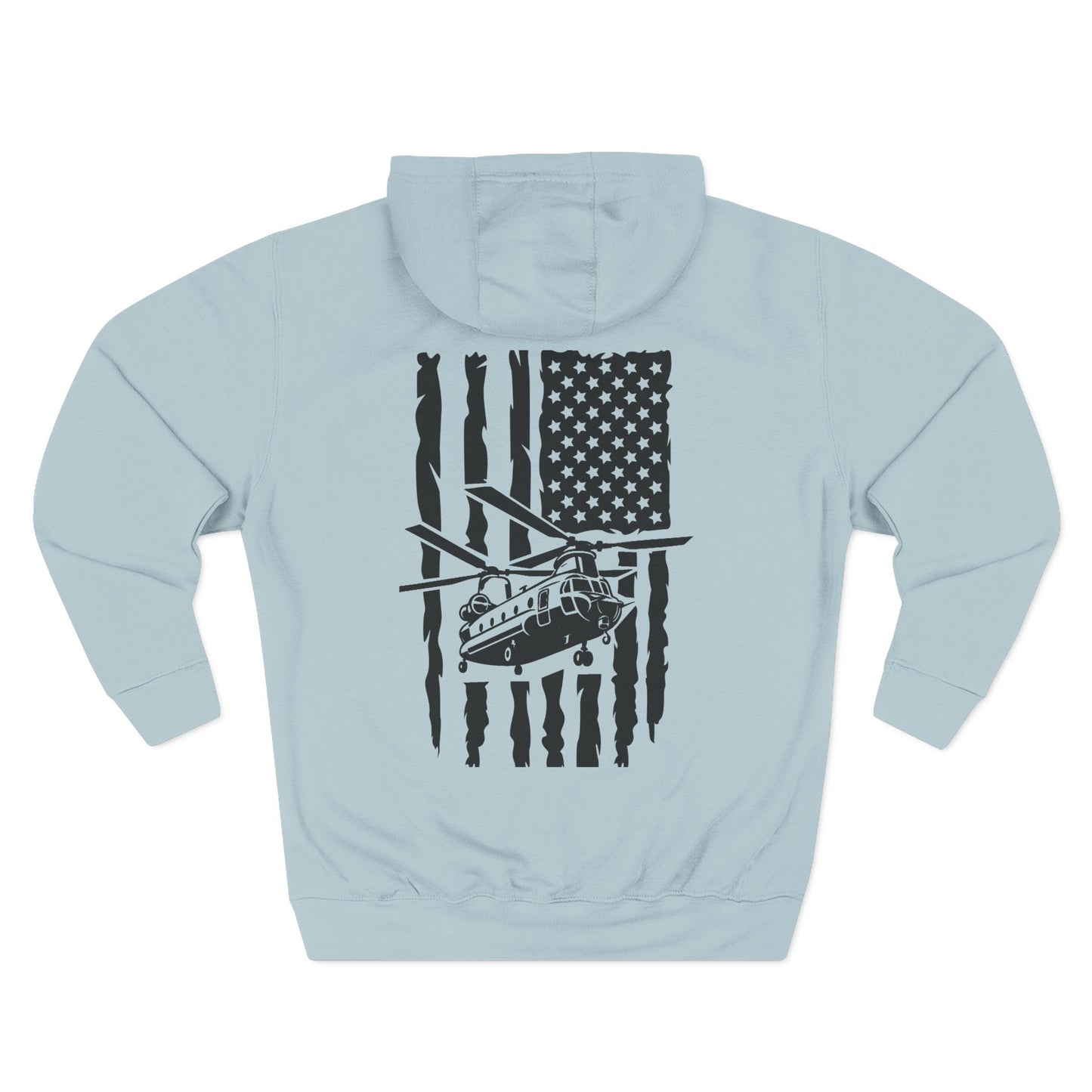 Military Helicopter Hoodie — Tactical CH-47 Chinook Flag Design