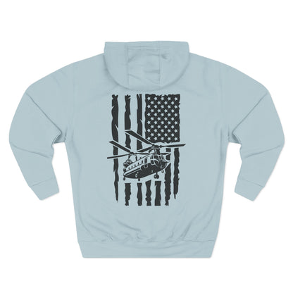 Military Helicopter Hoodie — Tactical CH-47 Chinook Flag Design