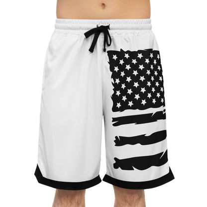 Patriotic Chinook Military Helicopter Basketball Shorts