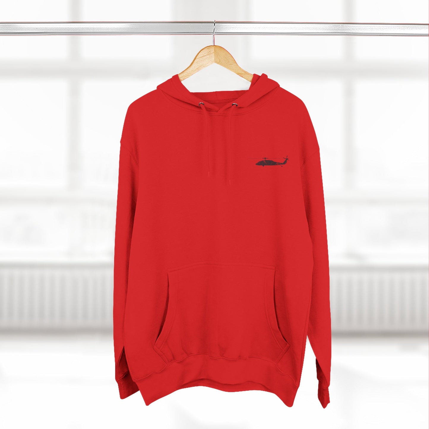 Helicopter Rescue Hoodie — Vintage American Flag Airlift Graphic