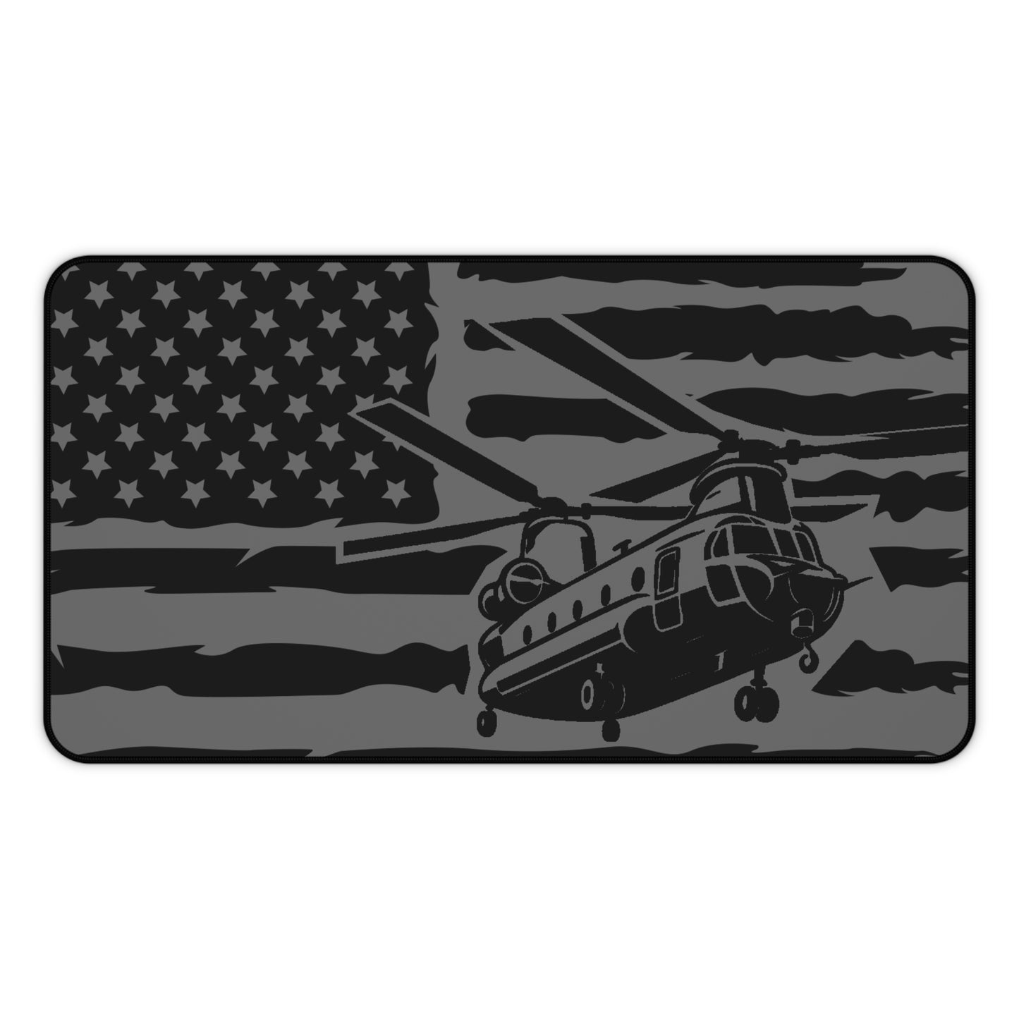 Chinook Military Helicopter Desk Mat — American Flag Chopper Mouse Pad