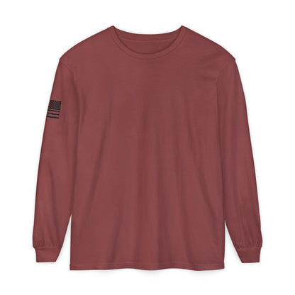 Chinook Helicopter American Flag Long Sleeve Tee