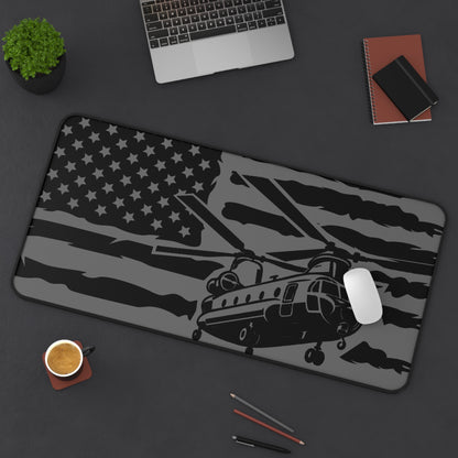 Chinook Military Helicopter Desk Mat — American Flag Chopper Mouse Pad