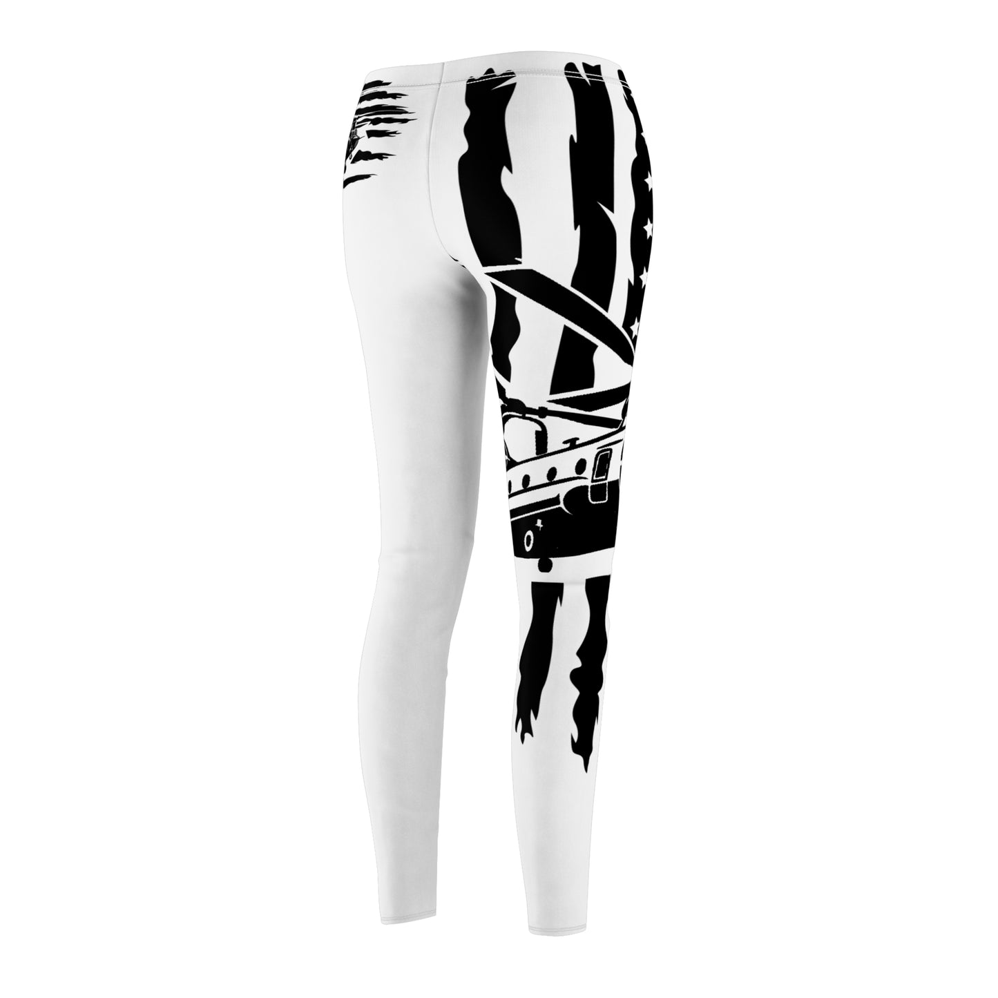 American Flag Chinook Leggings — Women's Black & White Patriotic Leggings