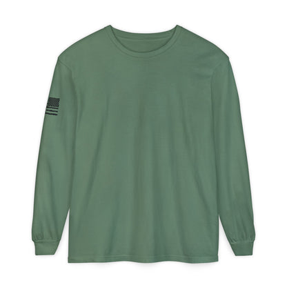 Chinook Helicopter American Flag Long Sleeve Tee