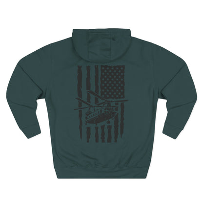 Military Helicopter Hoodie — Tactical CH-47 Chinook Flag Design