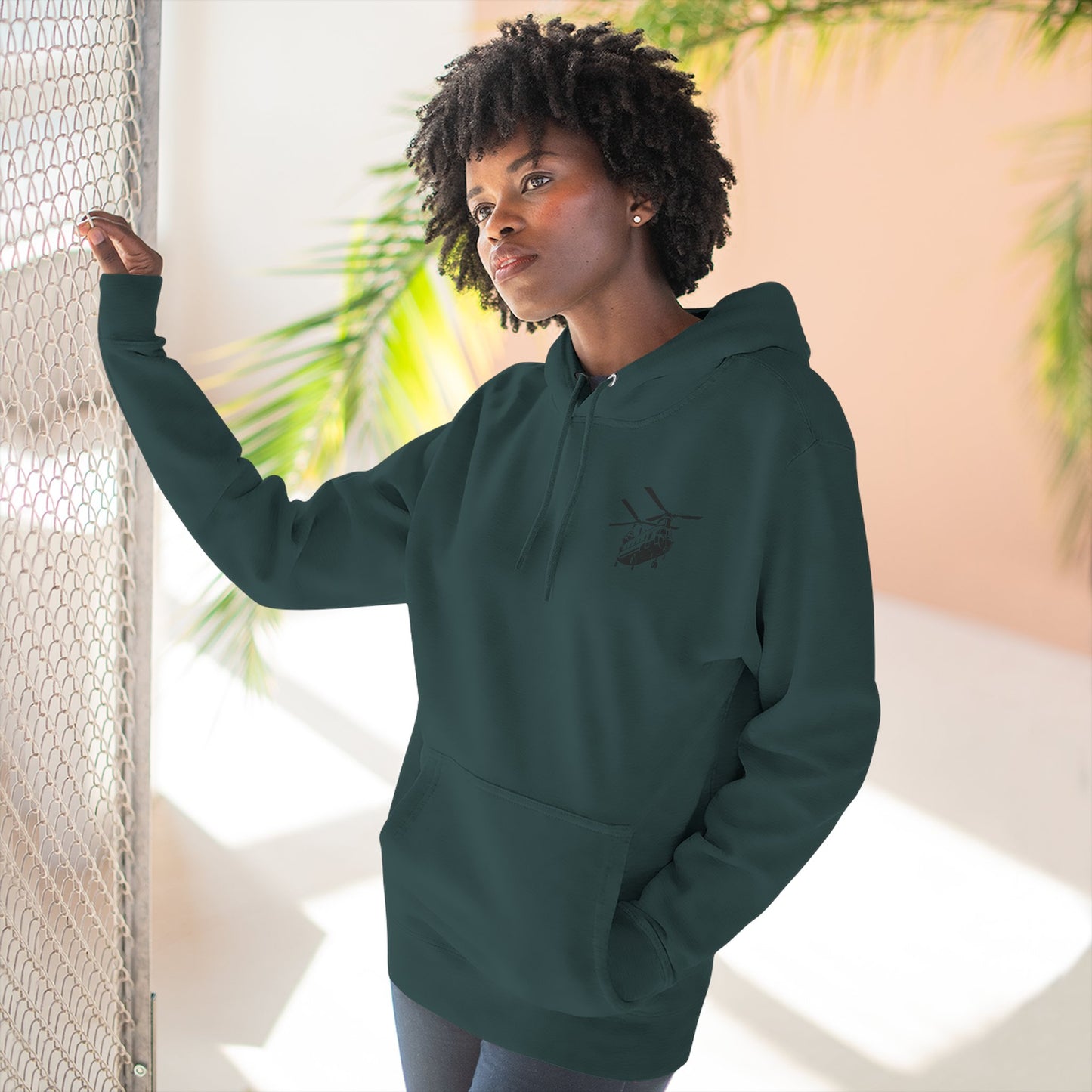 Military Helicopter Hoodie — Tactical CH-47 Chinook Flag Design