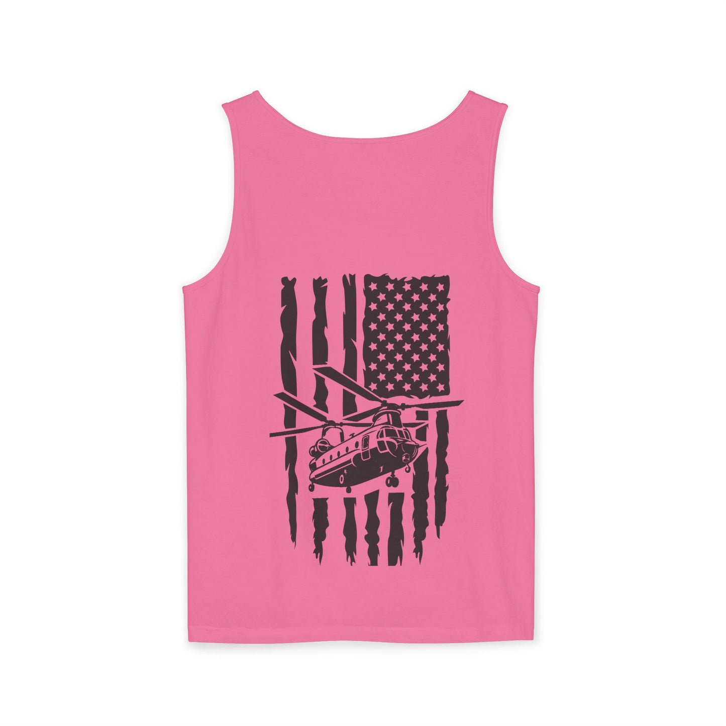 Chinook Helicopter Flag Tank Top — Vintage USA Rescue Chopper Design