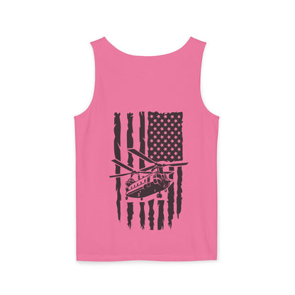Chinook Helicopter Flag Tank Top — Vintage USA Rescue Chopper Design