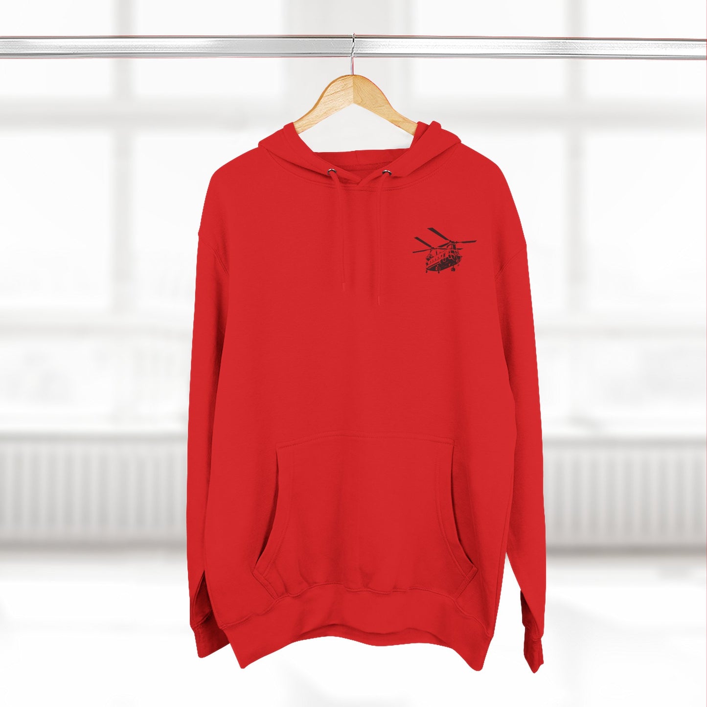 Military Helicopter Hoodie — Tactical CH-47 Chinook Flag Design
