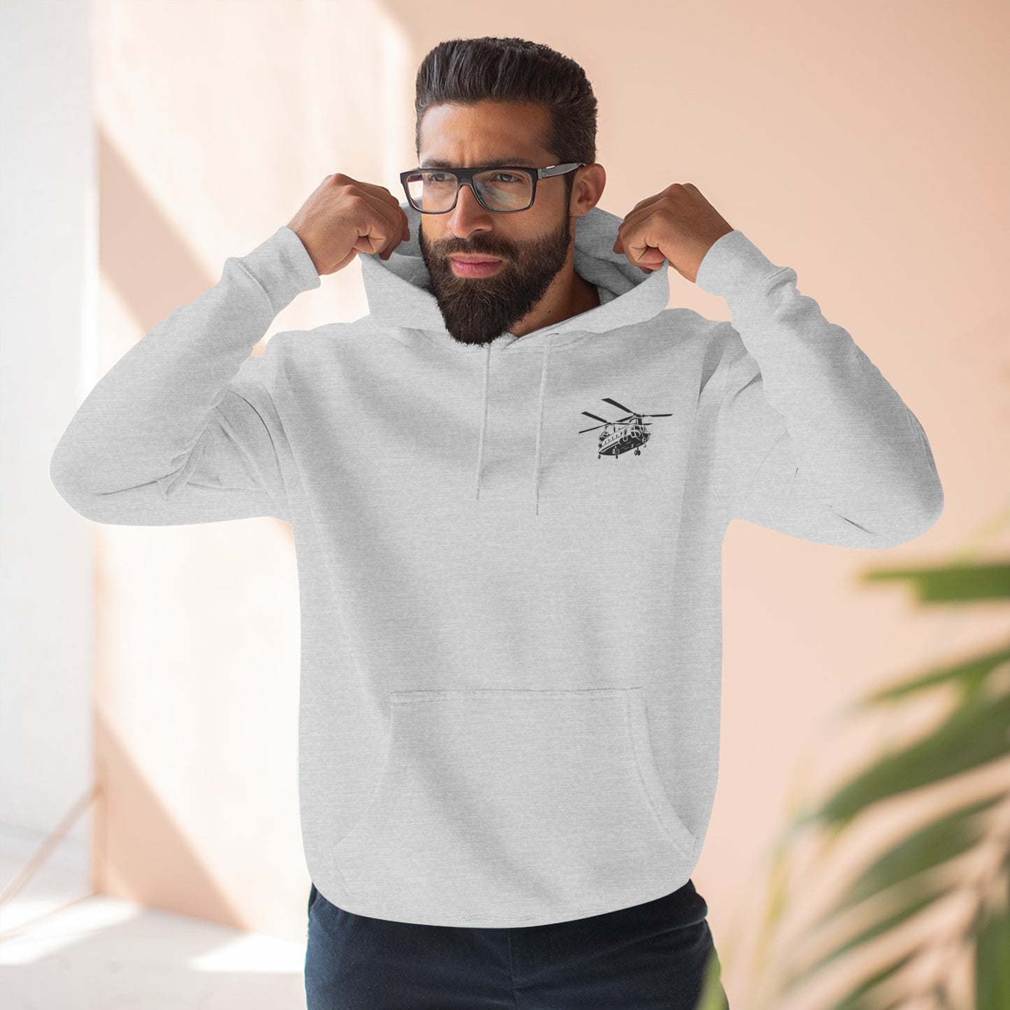 Military Helicopter Hoodie — Tactical CH-47 Chinook Flag Design