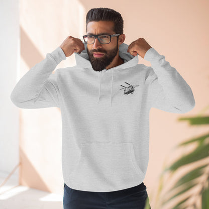 Military Helicopter Hoodie — Tactical CH-47 Chinook Flag Design