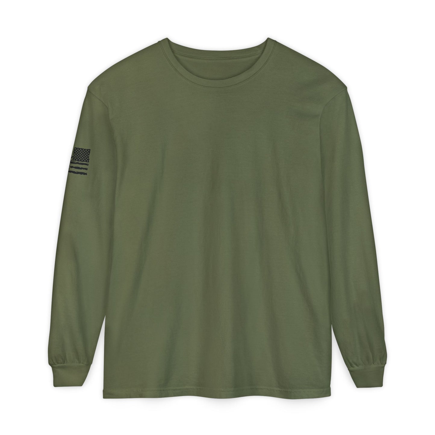 Chinook Helicopter American Flag Long Sleeve Tee