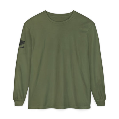 Chinook Helicopter American Flag Long Sleeve Tee